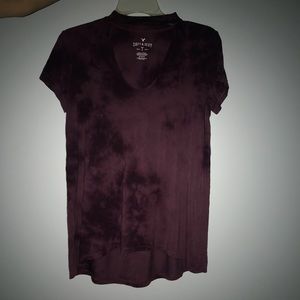 burgundy marbled american eagle short sleeve